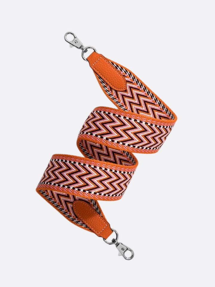 bandoulière orange avec mousqueton argenté