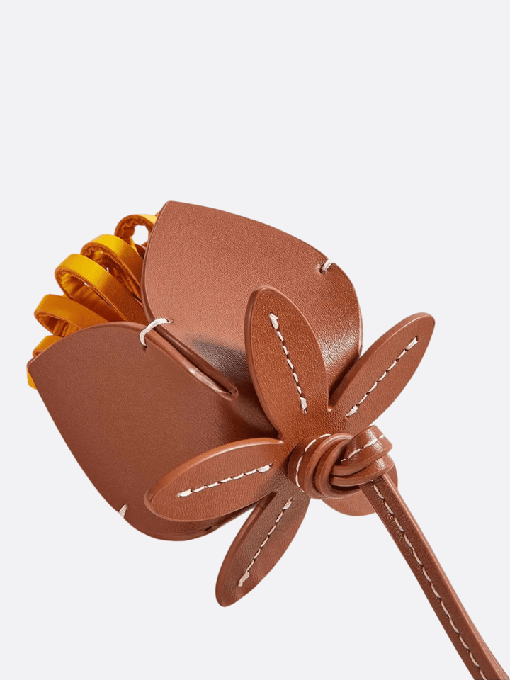 Leather flower bag jewel