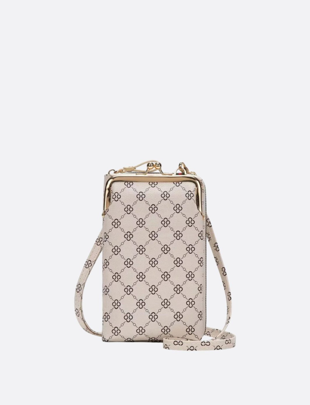 pochette téléphone portefeuille gris clair
