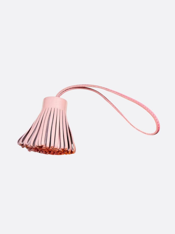 pompon cuir rose pâle