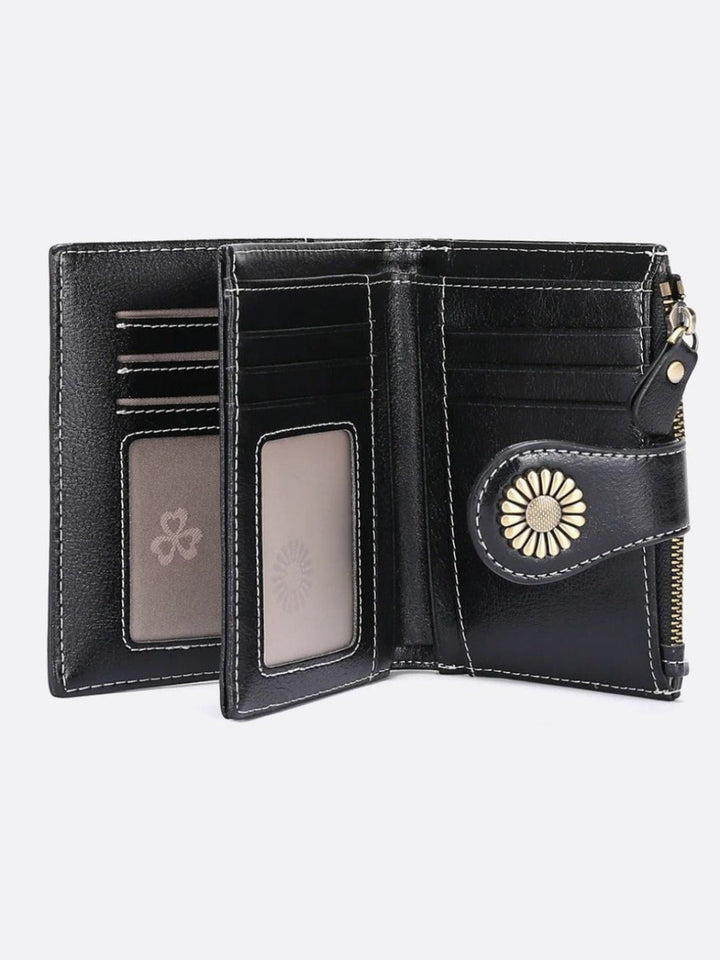 portefeuille cuir noir femme