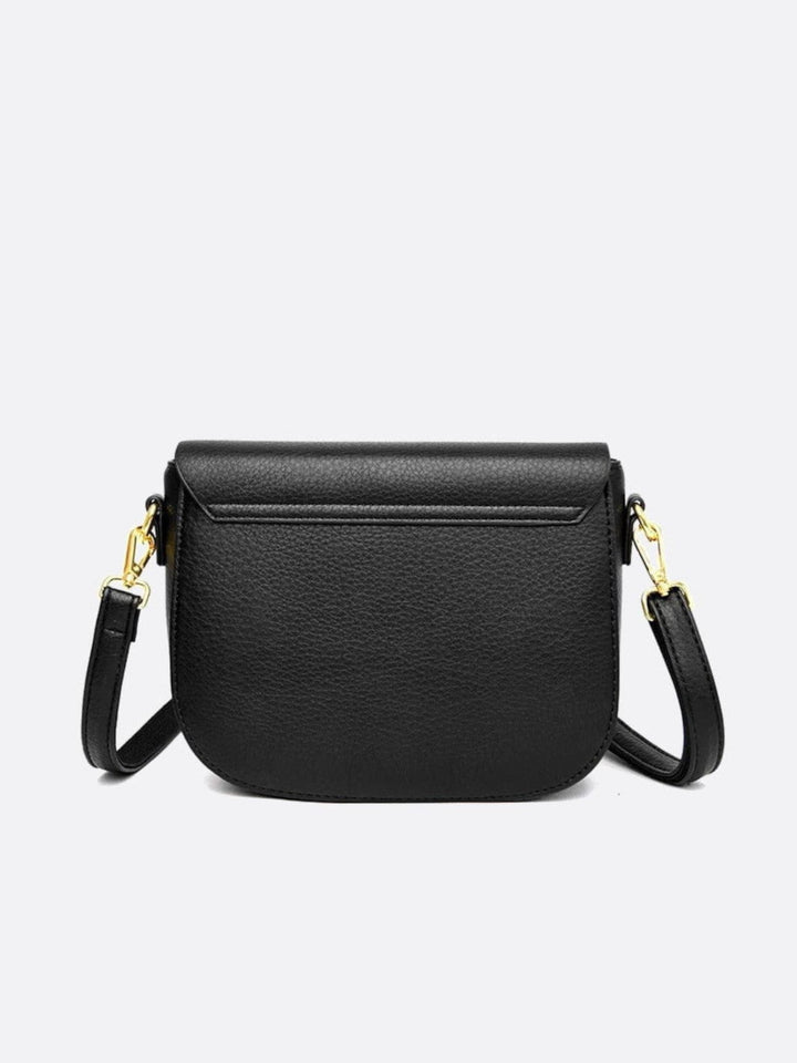 Grained leather shoulder bag