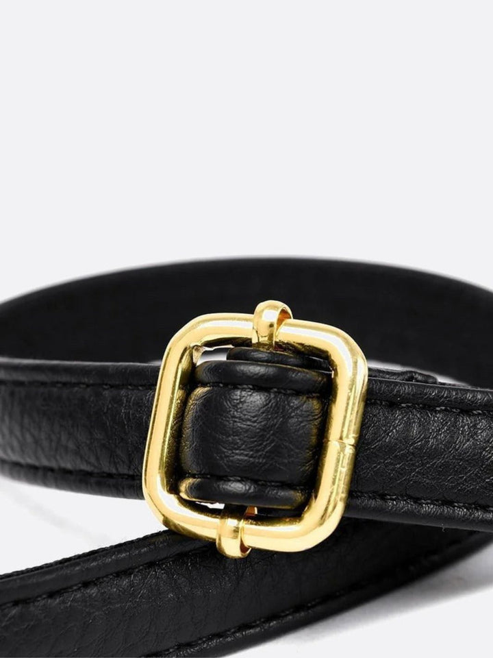 Grained leather shoulder bag