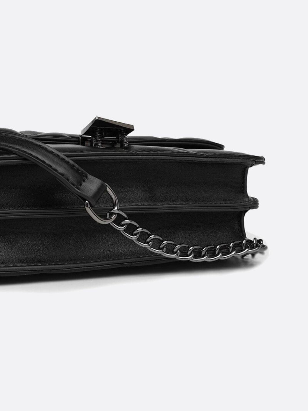 Black quilted leather shoulder bag 