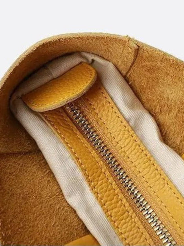 Soft leather tote bag