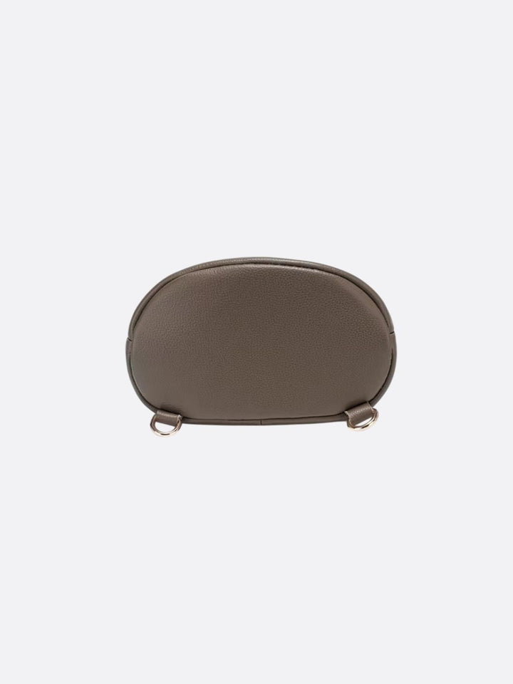 Wide leather shoulder bag