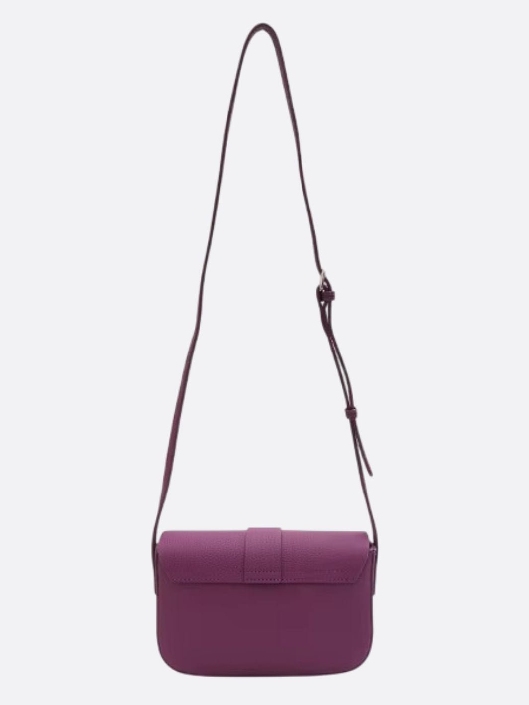 Grained leather bag with shoulder strap