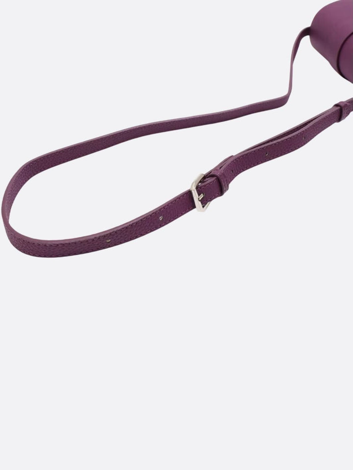 Grained leather bag with shoulder strap