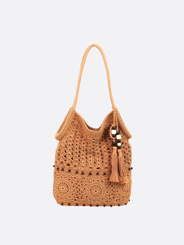 sac crochet marron clair