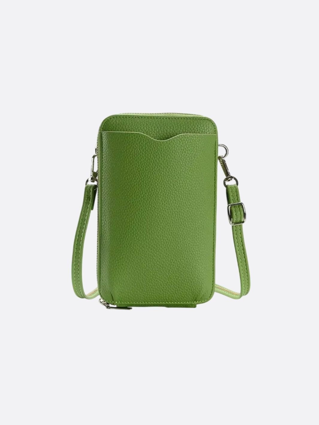 sac téléphone portefeuille vert